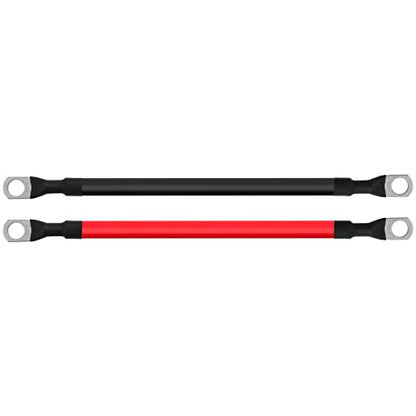4 AWG Battery Cable 4AWG Gauge Pure Copper Battery Inverter Cables with 3/8 in Lugs Both Ends Power Inverter Wire Set for Automotive Solar Marine Boat RV Car Motorcycle Red and Black (1ft) - size: 1ft