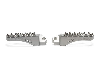 AltRider Adventure II Foot Pegs Compatible With BMW R 1200/1250 / 1300 GS/GSA - Heavy Duty Design - Boot Friendly, High Traction Cleats for Stability & Grip - Adjustable Camber & Height - Silver - color: Silver, size: Adventure II (58mm x 122mm)