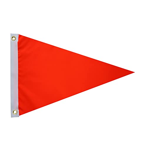 SYII Orange Flag 12x18 Inch Outdoor, Heavy Duty Solid Color Nylon UTV ATV Attention Safety Triangle Flags with 2 Brass Grommets for Beach Boating Car Bike Yacht Construction - color: 12x18 Orange Triangle Flag