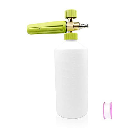 Foam Cannon 1 L Bottle Car Wash Snow Foam Lance with 1/4" Quick Connector Pressure Power Jet Washer Quick Release Adjustable Nozzle - color: Foam Gun
