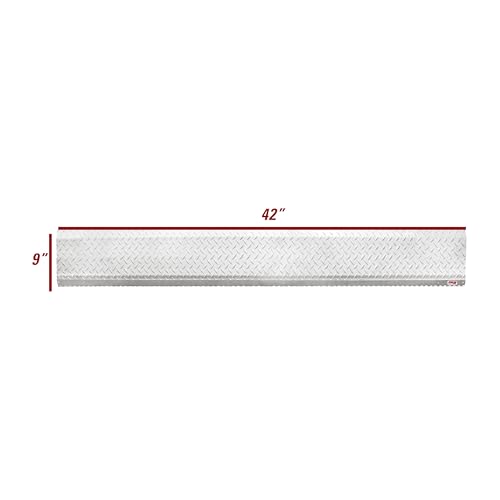 Extreme Max 3005.9056 Hinged Aluminum Trailer Door Slider Plate – 42" Wide x 9" Deep Ramp Gap Cover – Piano-Hinge Floor Plate for Enclosed & Toy Hauler Trailers - size: 42" x 9"