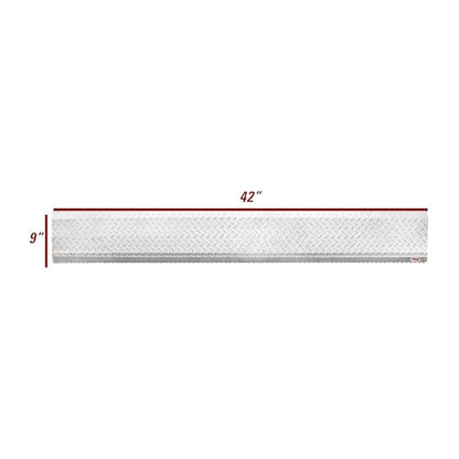 Extreme Max 3005.9056 Hinged Aluminum Trailer Door Slider Plate – 42" Wide x 9" Deep Ramp Gap Cover – Piano-Hinge Floor Plate for Enclosed & Toy Hauler Trailers - size: 42" x 9"