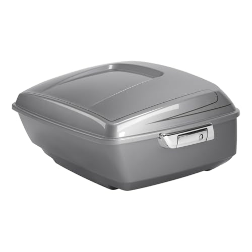 TCMT King Motorcycle Trunk Fit for Harley Touring 2014-2025 CVO Road King Road Glide Street Glide Electra Glide Ultra Limited Pack Dark Platinum Pinstripe - color: Dark Platinum Pinstripe(No Speaker Holes)