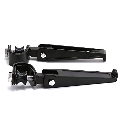 1”-1.25"(25mm-32mm) Universal Motorcycle Foldable Highway Antivibrate Engine Guard Crash Bars Foot Pegs for Harley Electra Glide Road King Street Glide (black) - color: black