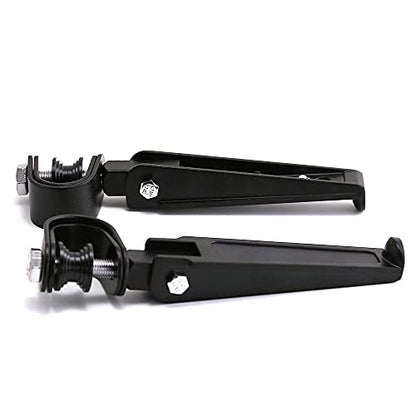 1”-1.25"(25mm-32mm) Universal Motorcycle Foldable Highway Antivibrate Engine Guard Crash Bars Foot Pegs for Harley Electra Glide Road King Street Glide (black) - color: black