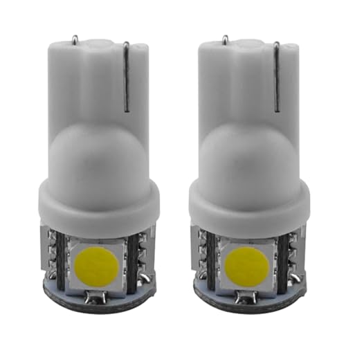 Craedli 2PCS 194 LED Light Bulbs, 12V T10 2825 168 Car License Plate Lights with 5SMD 5050 Chips, 6000K White Bright Wedge Base Lamp Replacement for Car Interior Dome Map(White) - color: White