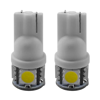 Craedli 2PCS 194 LED Light Bulbs, 12V T10 2825 168 Car License Plate Lights with 5SMD 5050 Chips, 6000K White Bright Wedge Base Lamp Replacement for Car Interior Dome Map(White) - color: White