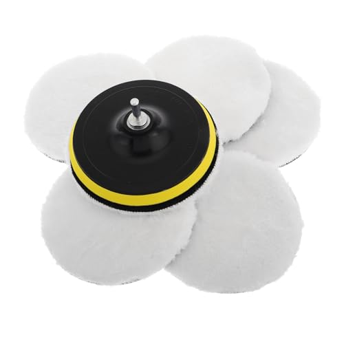 Operitacx Car Polishing Pads Kit 8pcs Wool Buffing Pads with Drill Buffer Adapter High Efficiency Fine Polishing Applicator for Motorcycle and Boat Car Repair