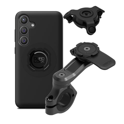 Quad Lock Motorcycle Handlebar Mount PRO Kit with Vibration Dampener and MAG Phone Case for Samsung Galaxy S24 Plus - size: Galaxy S24+