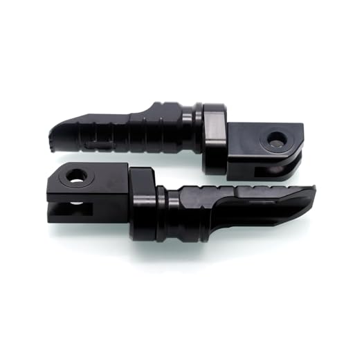 MZS Motorcycle Foot Pegs Front 360° Roating Rider Footpegs Black CNC Compatible with Daytona 675/R, Street Triple R/RS/RX/S, Speed Triple/R/RS/S, Speed Triple 1200 RR/RS, Speed Twin, Trident 660 - size: Daytona 675/R, Street Triple/Triple, Trident 660