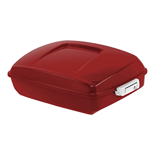 TCT-MOTORPARTS Wicked Red Chopped Luggage Trunk w/Backrest Pad Two-Up Mount Rack Fit For Harley Road Special Glide Special STREET GLIDE 2018 2019 - color: Fit for Wicked Red #1