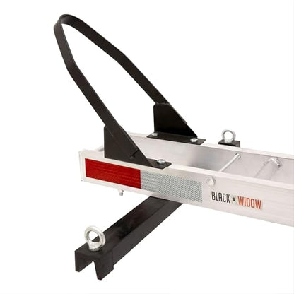Black Widow Motorcycle Hitch Carrier with Wheel Chock & Ramp, 400 lb Capacity Anti-Rattle – Lightweight Aluminum Dirt Bike Transport Platform with Secure Mounting – Fits 2" Receiver - style: Single Bike with Wheel Chock