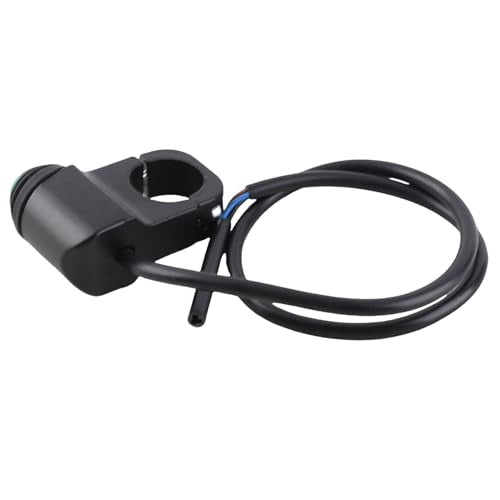 Qiilu 12V 1 1/8' Black Handlebar Switch, Push Button, Manual Operation, IP65 Waterproof
