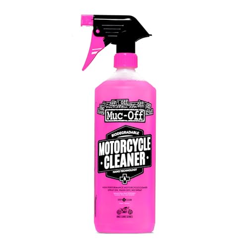 Muc Off 664US Nano-Tech Motorcycle Cleaner, 1 Liter - Fast-Action, Biodegradable Motorbike Cleaning Spray - Safe On All Surfaces and All Types of Motorcycle Pink | Practical motorcycle equipment - size: 33.8 Fl Oz (Pack of 1)