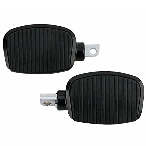 YHMOTO Motorcycle Mini Board Rider Floorboards Passenger Footpegs with Anti-Slip Rubber Universal for Harley Davidson Touring Street Glide Road King Electra Sportster Dyna Softail (Black) - color: Black