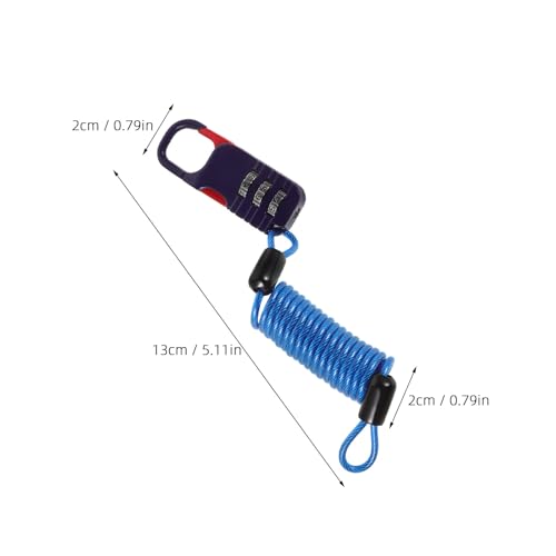 GARVALON Motorcycle Helmet Cable Lock Anti-Theft Resettable Combination Steel Wire Lock with Soft Coating for Electric Scooter Bike Basket Protection Light Blue
