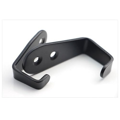 Coat Hooks Black, 6 Pack Jacket Hooks Wall Mounted Stainless Steel Single Robes Hook Heavy Duty, Large L Metal Hook for Entryway Kitchen Bedroom Bathroom Office Toilet - color: Black