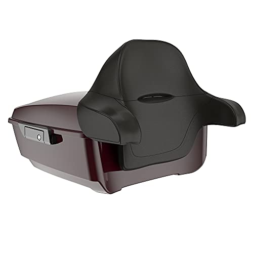 Advanblack Billiard Burgundy King Tour Trunk Pack, Black Mount Bracket, Top Luggage Rack, Red Trunk Pak Liners Fit for 09-Later Harley Touring, Road Glide, Street Glide Special, Electra Glide - color: Billiard Burgundy
