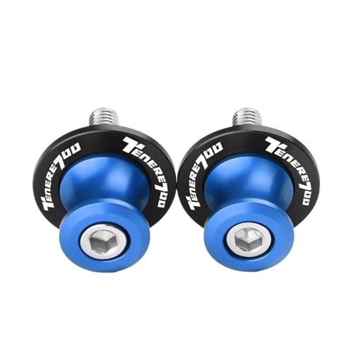 Swing Screw Sliders Spools for TENERE 700 Tenere T7 Rally 2020 2021 2022 2023 2024 2025 Motorcycle Accessories CNC Swingarm Spools Slider Screw Stand 6MM - color: Blue