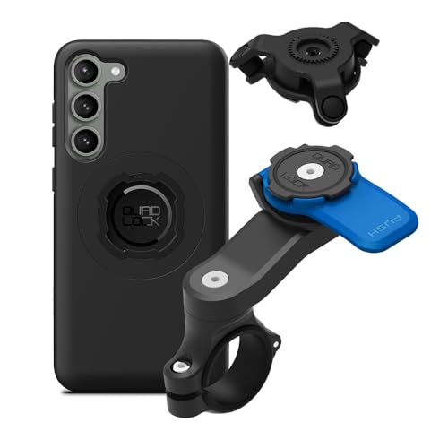 Quad Lock Motorcycle Handlebar Mount Kit with Vibration Dampener and MAG Phone Case for Samsung Galaxy S23 Plus - size: Galaxy S23+