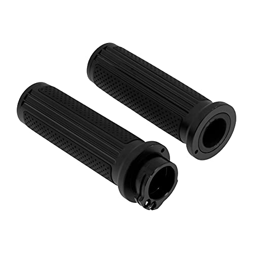 1 inch Handlebar Grips 25mm Aluminum Defiance Cable Throttle Hand Grips Compatible with Harley Touring Softail Dyna Sportster XL883 1200 XR VRSC - color: Matte Black-Cable Throttle