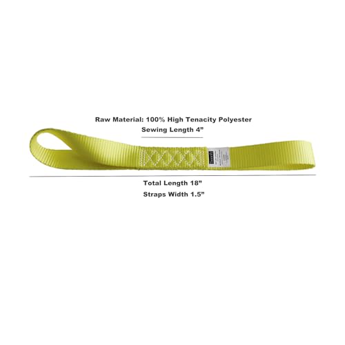 Soft Loop Tie Down Straps (4PK) Heavy Duty Motorcycle Tie Down Straps Loop Straps 1.5” x 18” x 10,000 LBS for ATV, UTV Trailer - color: Yellow