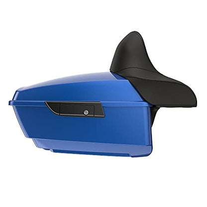 US Stock Advanblack King Tour Trunk Pack, Black Mount Bracket & Top Luggage Rack Fit for 2009-Later Harley Touring, Road Glide, Street Glide Special, Road King, Electra Glide (Superior Blue) - color: Superior Blue