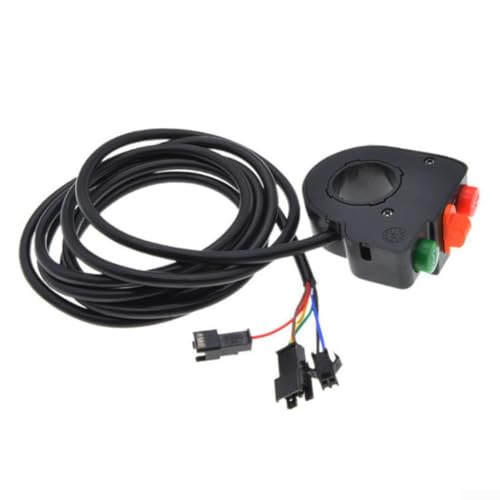 3-in-1 Electric Bicycle Handlebar Switch with Headlight for horn Turn Signal Control, 7/8 Inch Fit for Motorcycle Scooter, ABS Material, Compatible with 24V 36V 48V Systems(red) - color: red