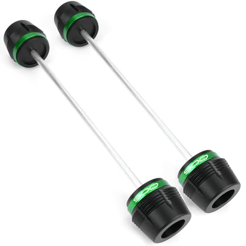 Compatible with 2026 Z900 Z 900 Z900RS Z900 SE 2019-2026 2025 z900 accessories Motorcycle Rear Front Wheel Axle Fork Sliders Crash Protector (Green) - color: Green