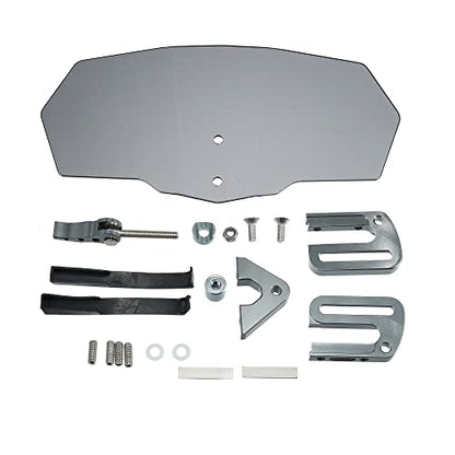 Motoforti 28cm Motorcycle Windshield Motorcycle Wind Deflector Gray Lens Adjustable Clip Windshield Extension Universal Fit for Most Motorcycle Scooter