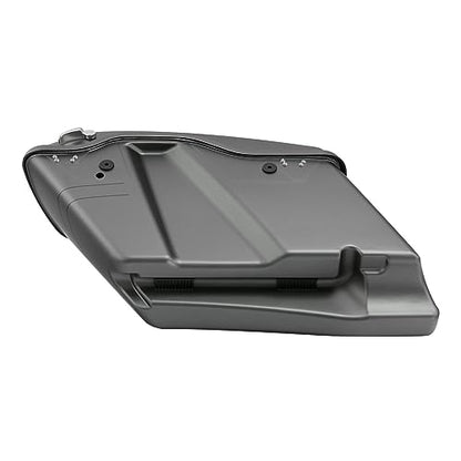 HR3 Charcoal Denim 4" Stretched Hard Saddlebags w/Speaker Lids Compatible with 2017 Street Glide Special FLHXS (Replace for OEM) - color: Charcoal Denim