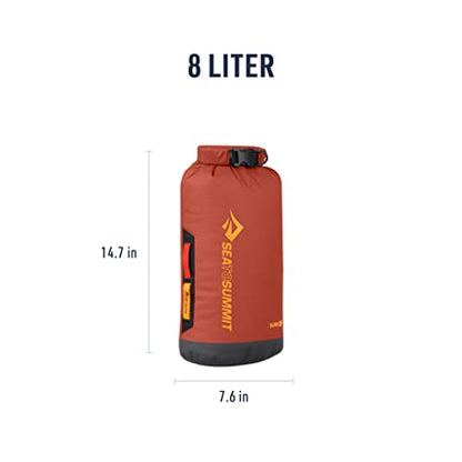 Sea to Summit Big River Dry Bag, Heavy-Duty Dry Storage, 8 Liter, Picante Red - color: Picante Red, style: 8 Liter