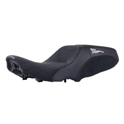 Advanblack SIK Baggers Touring Seat with Custom Stitching for 2009–2023 Harley Road Glide, Street Glide, Road King & Electra Glide，Gel-Lab Cushion, Synthetic Suede, No Backrest Slot (Black Stitching) - color: Black Stitching