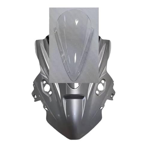 Motorcycle Windshield for 675SR CF675SR CF 675SR-R Motorcycle Double Bubble Windscreen Screen Windshield Wind Deflectors Accessories - color: Silver Clear