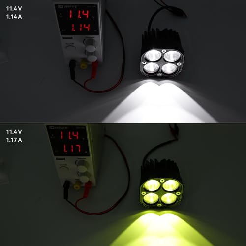 Motorcycle Driving Lights Yellow LED Pods Lights 3’’ 40W LED Driving Off Road Lighting 12V 24V Spot Cube Light for Truck ATV UTV SUV Bike Car Boat Trucks LED Spotlights with 6 Light Beads 2PCS - color: Yellow