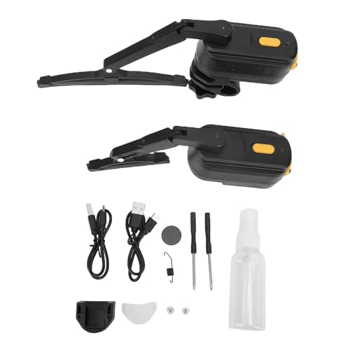 2 Speeds 1200mAh Rechargeable Helmet Windshield Wiper, Motorcycle Helmet Wiper with Telescopic Bracket, Universal Helmets Visor Cleaner for Most Visor