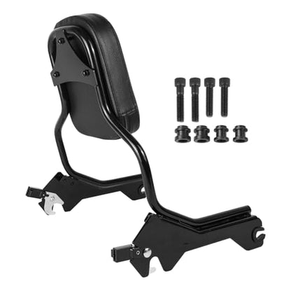 Rear Backrest Sissy Bar Compatible With For Harley Softail Fat Boy FLFB FLFBS Breakout FXBR FXBRS 2018-up Upright Passenger Sissy Bar Backrest With Back Rest Pad - color: Without Luggage Rack