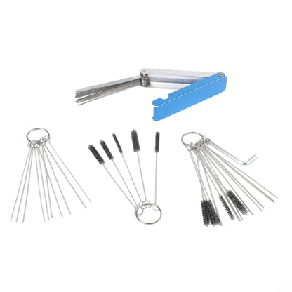 4-Pack Carburetor Cleaning Brush Kit, Stainless Steel Needle Tool for Cars Motorcycles ATVs Chainsaws Welding Machines, Engine Maintenance Set