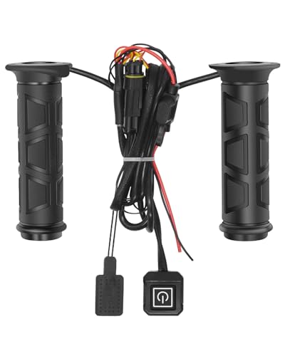 Lock on Heated ATV Grips, ATV Heated Grips and Thumb Warmer, 3 Heat Settings 7/8 12V Electric Heating Handlebar Grips