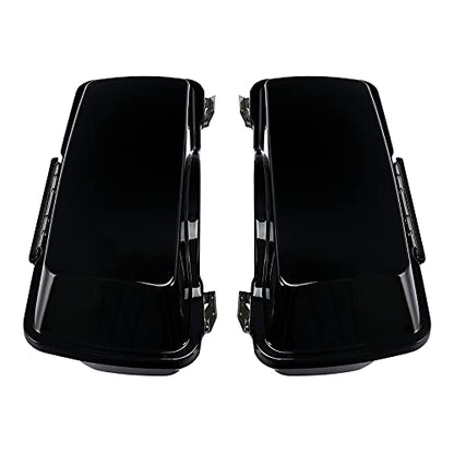 SLMOTO Black Hard Saddlebag Fit For Harley Touring Road King, Road Glide, Street Glide, Electra Glide, Ultra-Classic FLT, FLHT, FLHTCU, FLHRC 94-13 - color: Vivid Black + Black Latches