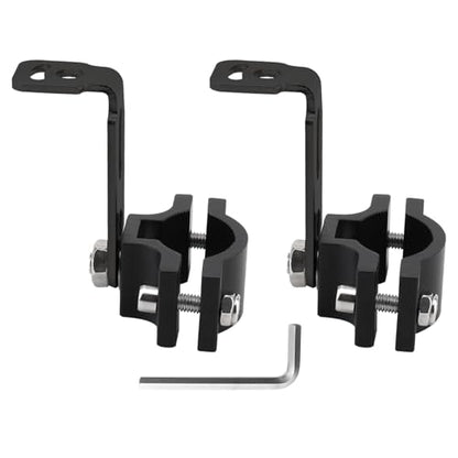 Windance 2pcs Light Bar Mounting Bracket 18.5-27mm/0.72-1.06 inch Aluminum Auxiliary Spotlight Tube Clamp Holder for Motorcycle Scooter Pit Bike ATV UTV Front Fork Bumper Roll Bar Roof Rack (Black) - color: Black