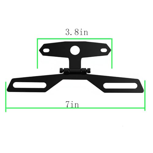 Adjustable Motorcycle License Plate Mount, Folding License Plate Tail Light Holder Rear Bracket Mount for Motorcycle Bike - color: Black