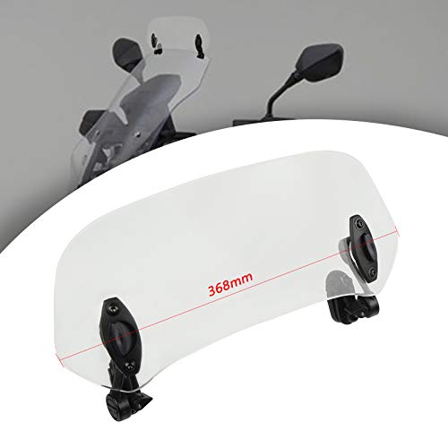 368mm Motorcycle Adjustable Windshield Extension Universal Clip-on Windscreen Transparent - color: transparent