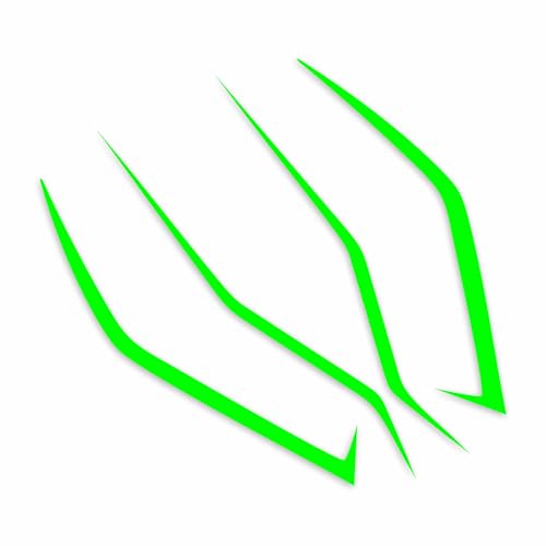 Awonderful Motorcycle Fairing Sticker Decal, Reflective Vinyl Decal with Strong Stickiness for Kawasaki Ninja400 H2 H2SX,4 Pcs Per Set (Green) - color: Green