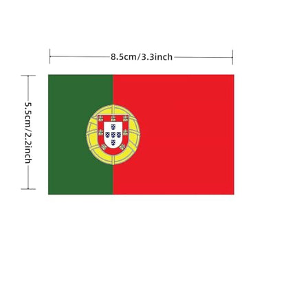 4 PCS Flag Stickers - Portugal Flag Stickers Decals for Cup Computer Laptop Car Bumper Window Helmet Musical Instrument with Smooth Surface - size: Portugal