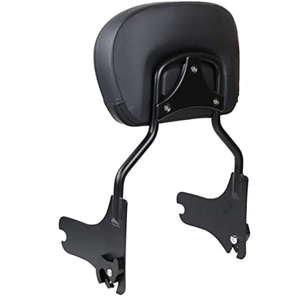 AUFER Detachable Upright Passenger Backrest Sissy Bar With Back Rest Pad Compatible With For Touring Road King Street Glide Electra Glide Road Glide FLHR FLHX FLHT FLTR 1997-2008（Black）