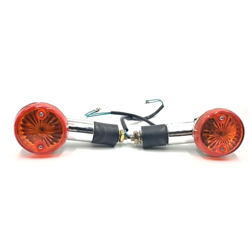 2pcs Motorcycle Turn Signals Chrome Bullet Front Rear Amber Blinker Lights Indicator Compatible with Honda Harley Kawasaki Suzuki Yamaha ATV