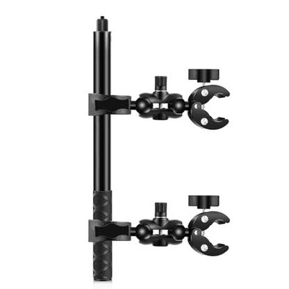 PULUZ Motorcycle Bike Handlebar Double clamp Mount with 59" Invisible Selfie Stick for insta360 X4/X3/X2/XONE/GO2/3 Action Camera - style: Double-Head Clamp Kit