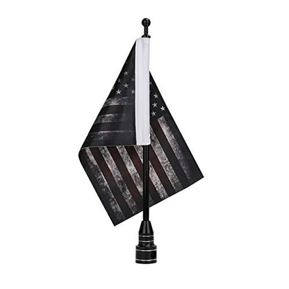 Motorcycle Flagpole Mount with Pirate Safety Flag for Harley Honda Goldwing CB VTX CBR Yamaha - Fits 1/2" Round Luggage Rack - color: Pirate Safety Flag