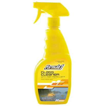 Formula 1 Glass Cleaner with Rain Repellent - Windshield Cleaning Spray for Streak-Free Finish, Improve Visability in Rain, Snow, or Sleet, 16 oz. - size: 16 fl oz